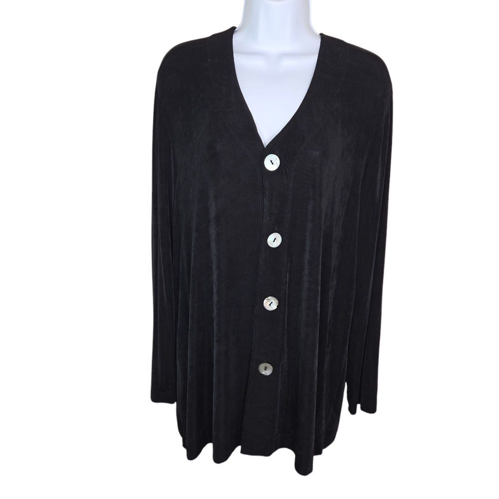 Chico's Private Edition Travelers Black Cardigan Jacket Size 2 Large